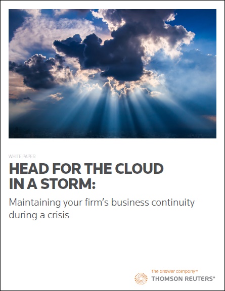 Head for the Cloud in a Storm: Maintaining your firm’s business continuity during a crisis