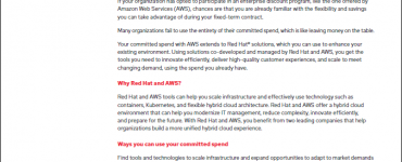 Invest your AWS Committed Spend on Red Hat Solutions
